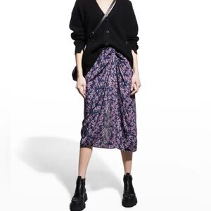rag & bone Asymmetrical Floral Wrap Maxi Skirt